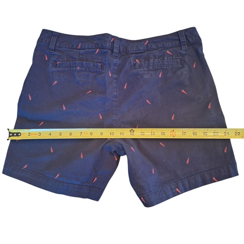 G. H. Bass & Co. Shorts Chino Red Hot Chili Pepper Print Sz 10 Navy Blue Cotton - Picture 7 of 10